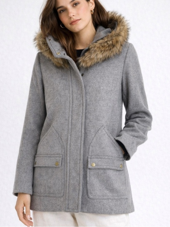 J. Crew Jackets & Blazers - J. Crew Signature Wool Vail Parka Coat in Grey with Removable  Hood